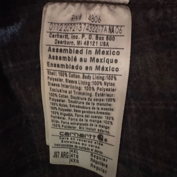 Carhartt J97-ARG Detroit blanket Lined Work Jacket. Size 4X. VGUC. - Picture 7 of 15